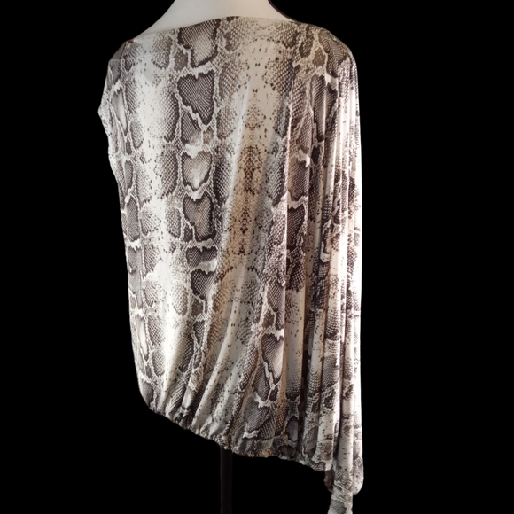 COLDESINA BLOUSE ALEXANDER DESIGNS SMALL ASYMMETRICAL ANIMAL PRINT - Picture 4 of 5